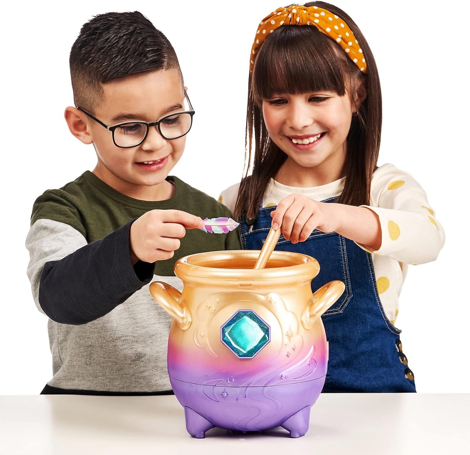Cream Tea Magic Mixies Magical Misting Cauldron with Interactive 8 inch Blue Plush Toy and 50+ Sounds and Reactions, Multicolor - Image 3