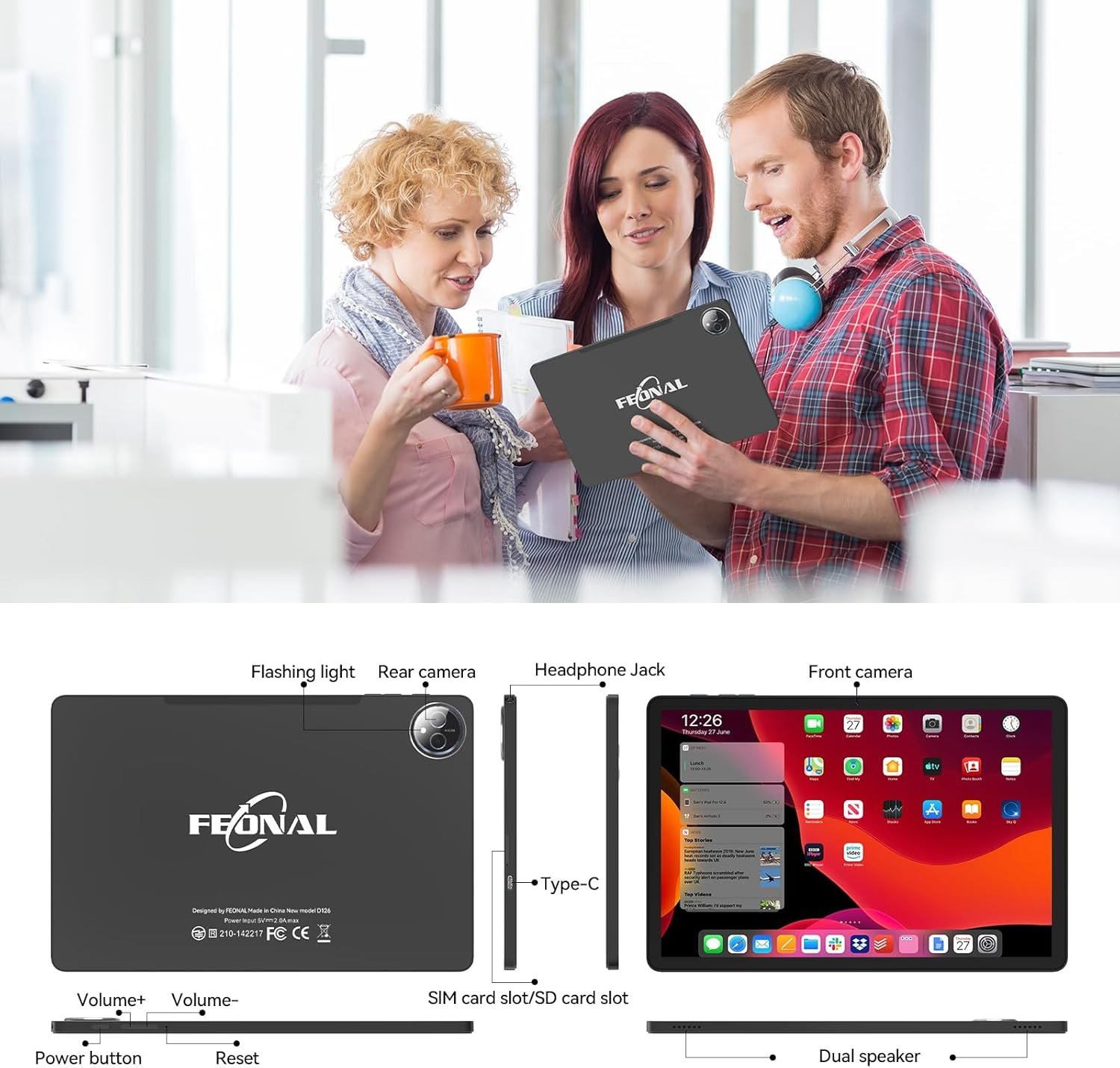 Tablet 11 inch Android 15 Tablet, 2025 Latest Update 128GB ROM 16GB RAM, 4G LTE Tableta, 5G WiFi+Cellular, Octa-Core MTK8786, 13+8 MP Rear and Front Camera,Incell FHD Screen, T-Mobile SIM Card Support - Image 8