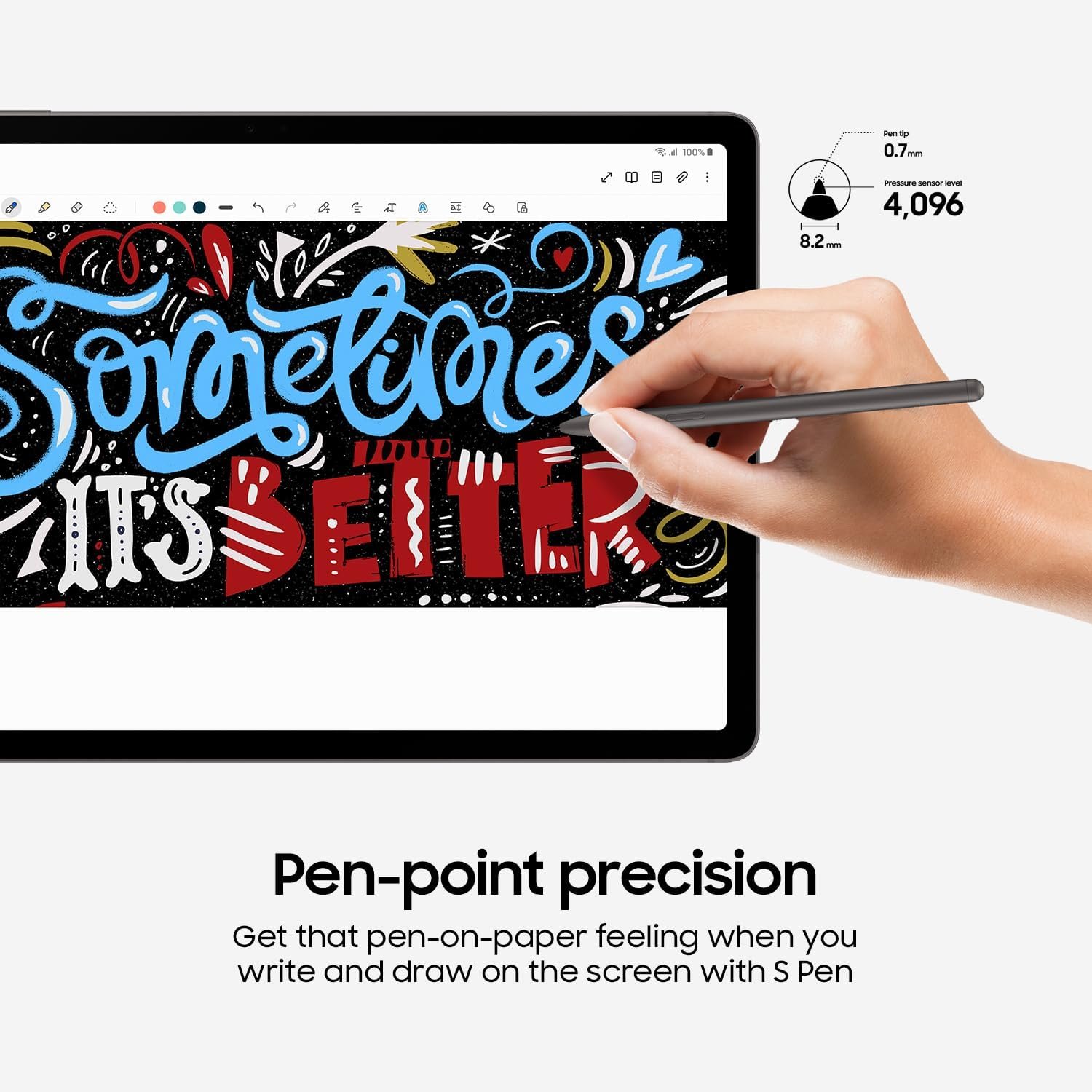 Samsung Galaxy Tab S9 FE Wi-Fi 10.9” 128GB, Android Tablet, IP68 Water - Dust-Resistant, Long Battery Life, Powerful Processor, S Pen, 8MP Camera, Lightweight Design, US Version, 2023, Mint (Renewed) - Image 4