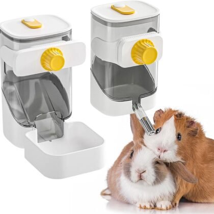 Guinea Pig Food Water Dispenser, Bunny Food and Water Bowl Set for Cage, Small Aniaml Dish for Rabbits, Ferrets, Rats, Squirrels