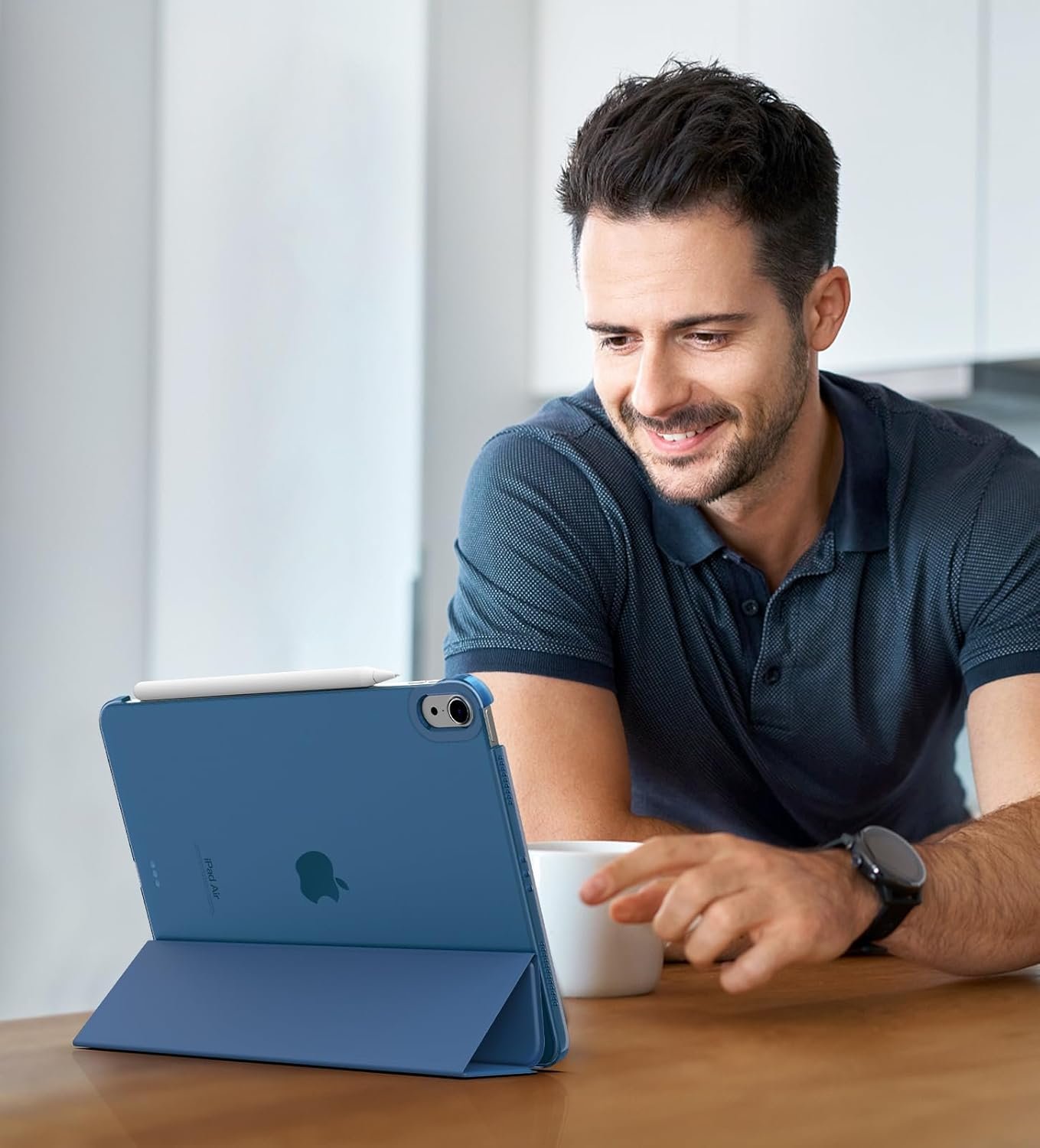 TiMOVO for iPad Air 11 Inch Case (M3/M2-2025/2024), iPad Air 5th Generation 2022/4th Gen 2020 10.9 Inch, Slim Hard Translucent Back Cover, Support Auto Wake/Sleep, Abyss Blue - Image 9