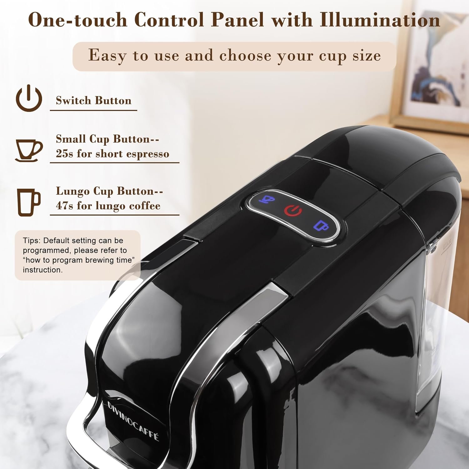 Espresso Maker for Nespresso Capsule, Lavazza Blue Capsule & Coffee Powder, 19 Bar Pump Pressure Makes Authentic Espresso Coffee, Mini Espresso Coffee Machines with Removable Water Tank. - Image 4