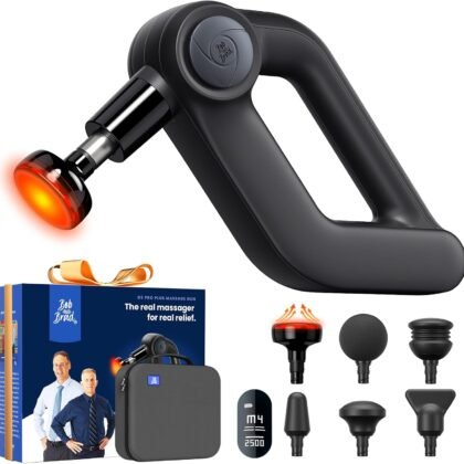 BOB AND BRAD D5 Pro Plus Massage Gun with Heat, FSA-HSA Eligible, 13mm Amplitude Deep Tissue Percussion Massage Gun with Max Power for Muscle Therapy, Professional Muscle Massager, Christmas Gifts
