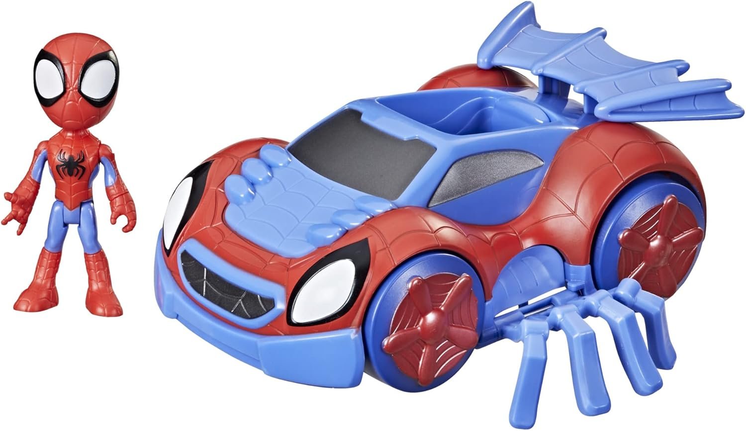 Spidey and His Amazing Friends Marvel Change 'N Go Web-Crawler and Spidey Action Figure, 2-in-1 Vehicle, 4-Inch , for Kids Ages 3 and Up