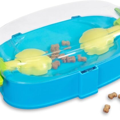 Outward Hound Nina Ottosson Paw N' Play Interactive Dog Treat Puzzle, Level 2 Intermediate Dog Enrichment Dog Toy, Blue, Small