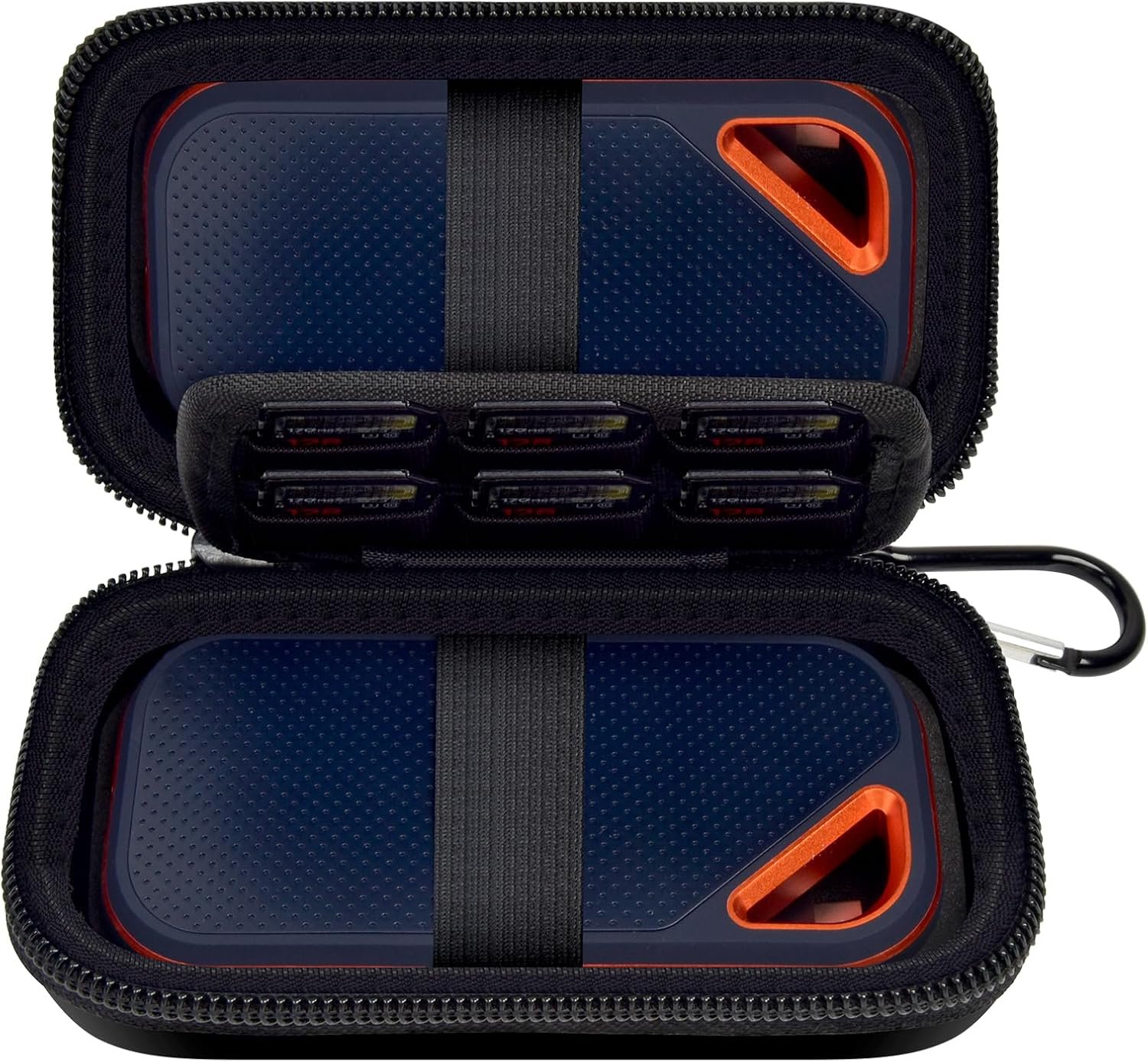 Case Compatible with SanDisk Extreme Pro/for SanDisk Portable SSD 1TB 2TB 4TB 500GB/ for Crucial X10 X9 External Solid State Drive, Travel Storage Bag for Memory Card SD Card - Black (Box Only)