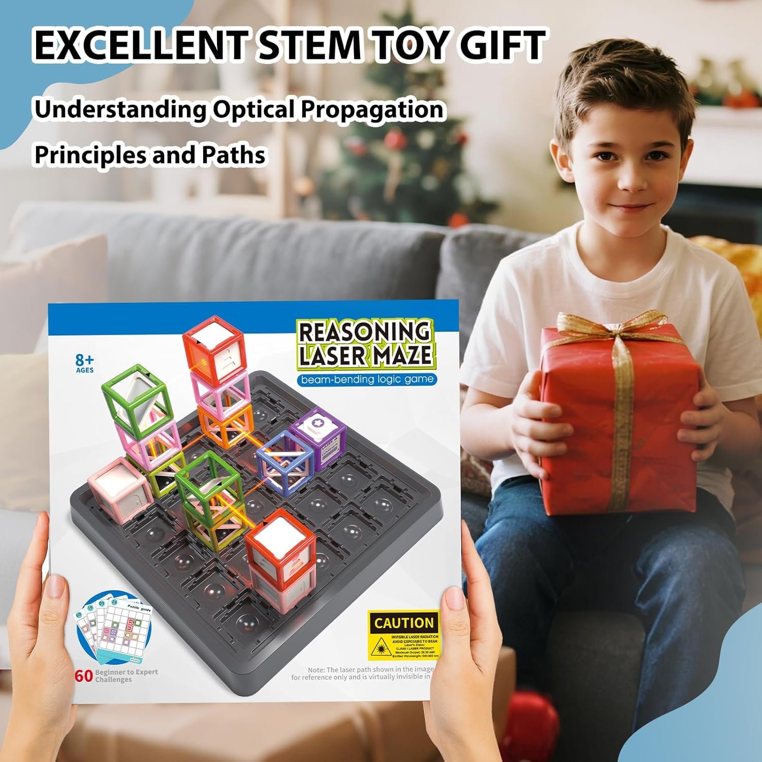 Laser Maze Reasoning Game - STEM Logic Toys for Ages 8+ Kid, 60+ Challenges Puzzle Games, Great 8-13 Years Old Children Gift for Christmas/Easter/Children's Day to Develop Knowledge of Space & Optics - Image 3