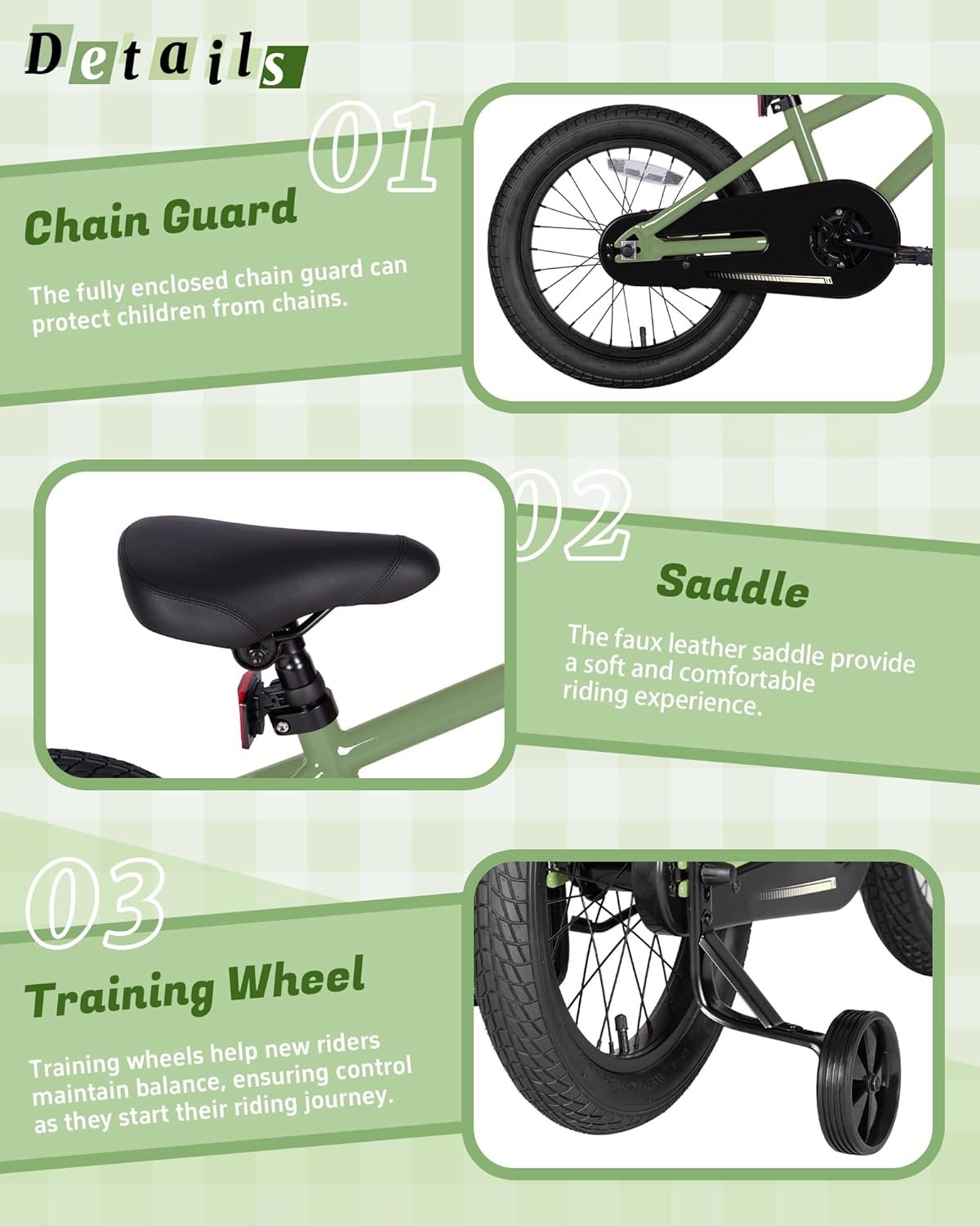 12 14 16 20 Inch Kids Bike BMX Style Bicycle with Training Wheels for 2-14 Years Old Toddlers Boys Girls Coaster Brake Multiple Colors - Image 6