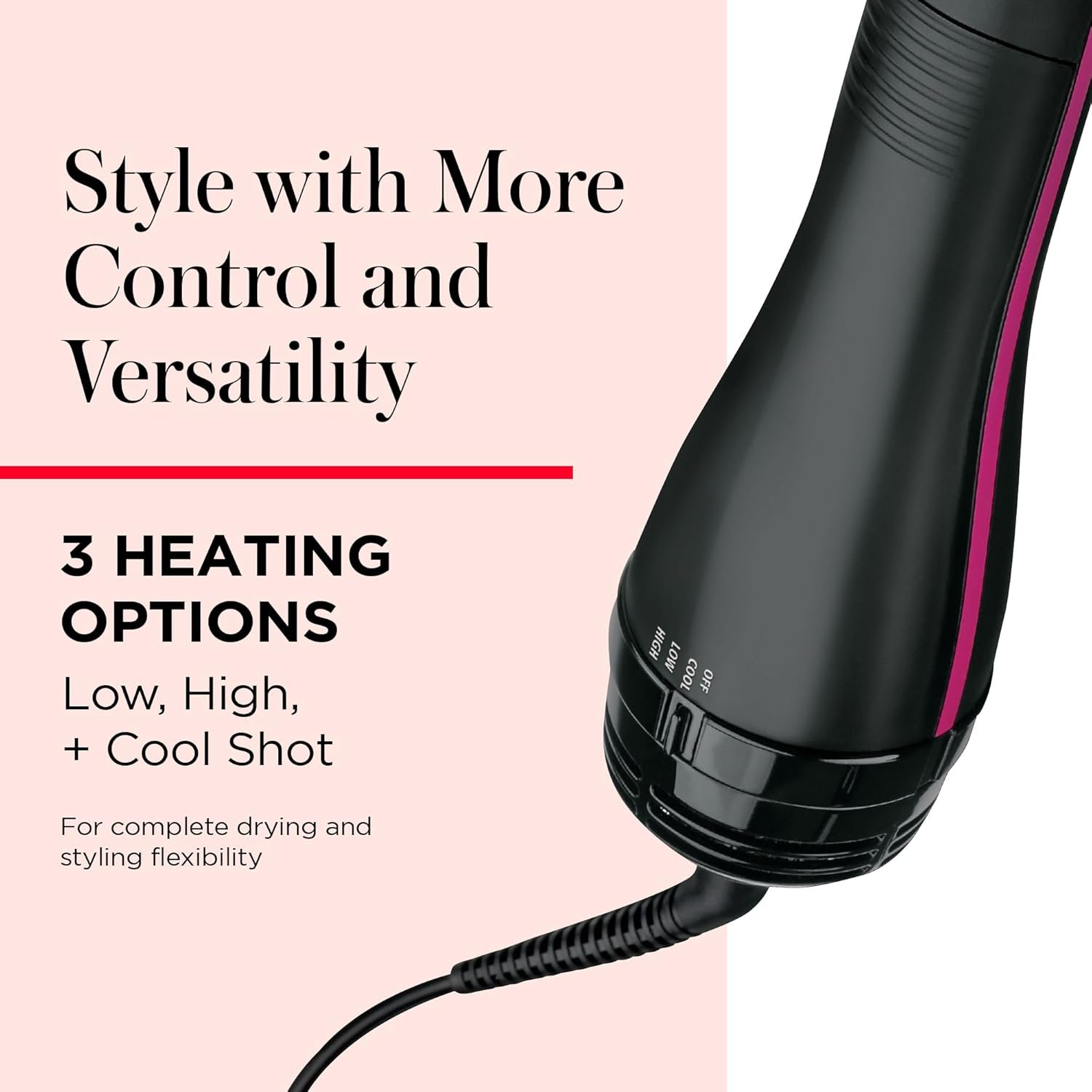 REVLON One-Step Hair Dryer and Styler, All-in-One Detangling and Straightener Brush for Salon-Quality Smooth, Straight Hair, More Shine and Less Frizz, Black - Image 6