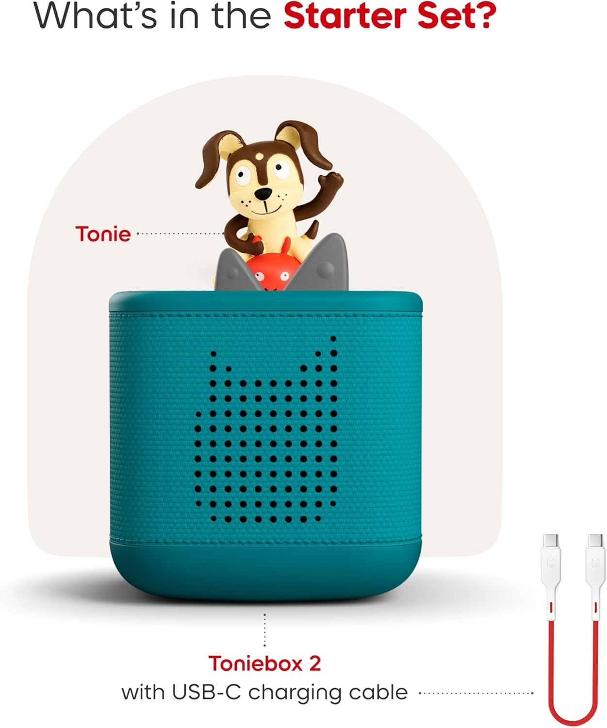 Toniebox 2 Audio Player Starter Set for Kids 1+ with Playtime Puppy - Tropical Teal - Image 3