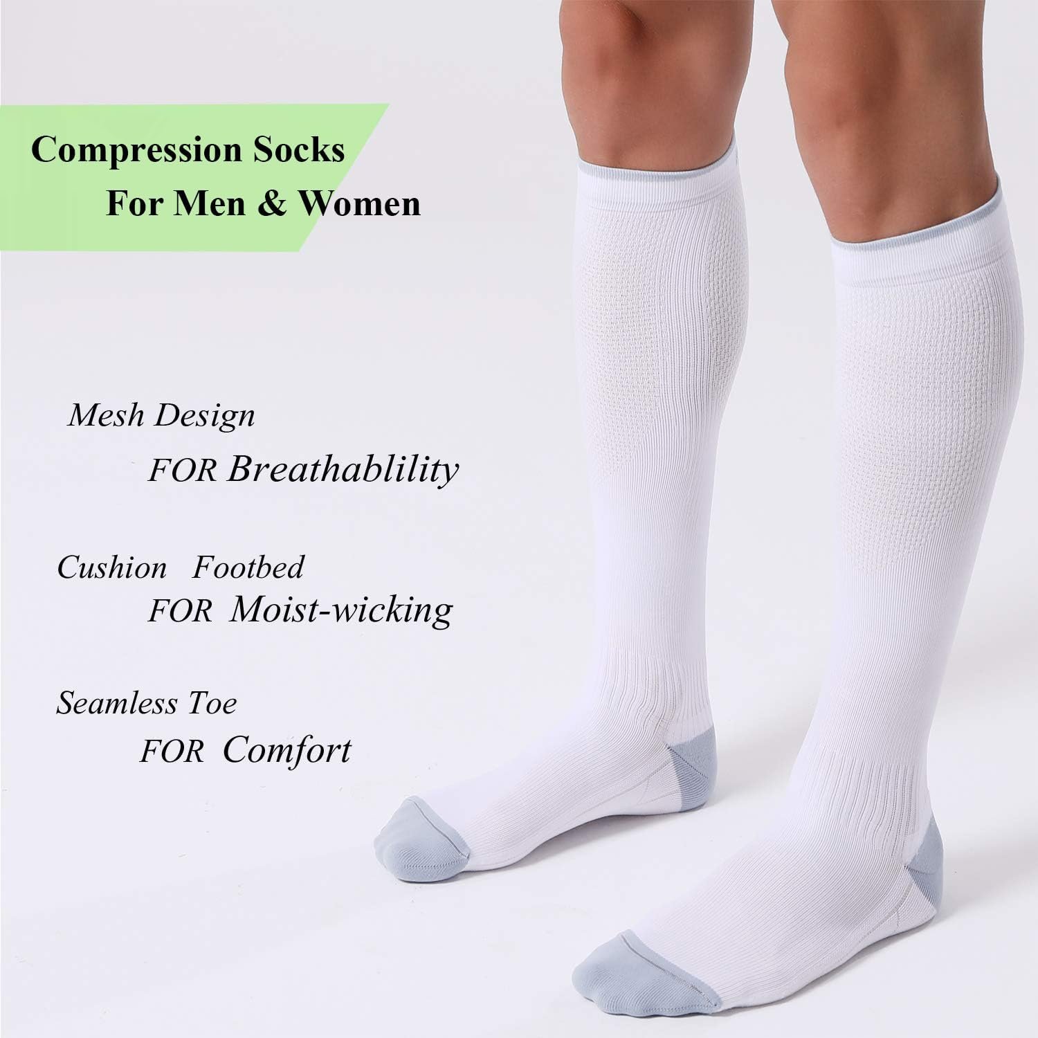 FITRELL 3 Pairs Compression Socks for Women and Men 20-30mmHg-Circulation Support Socks - Image 3