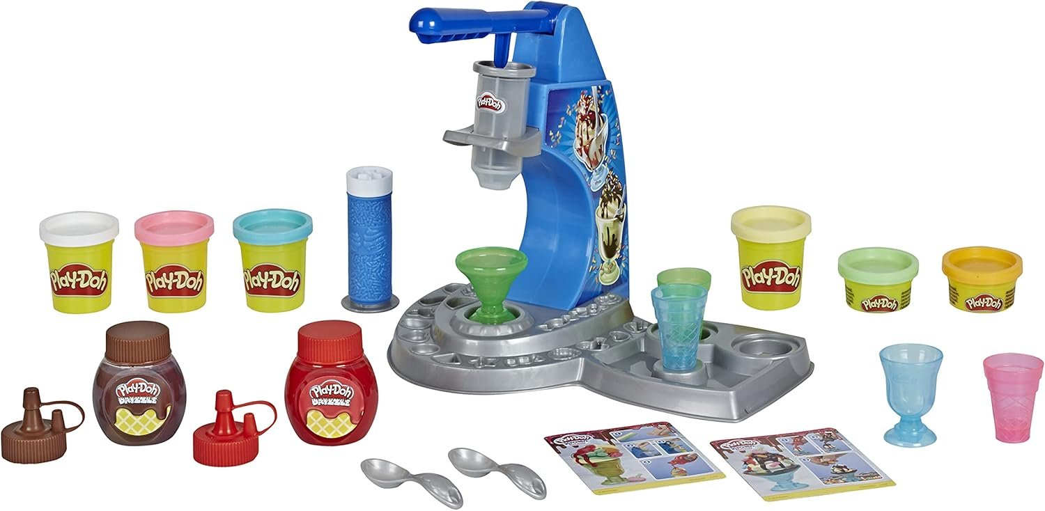 Play-Doh Kitchen Creations Drizzy Ice Cream Playset Featuring Drizzle Compound & 6 Non-Toxic Colors - Image 3