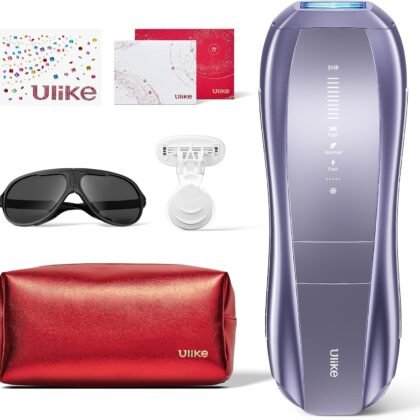 Ulike Laser Hair Removal, Air 10 IPL Hair Removal Device with Ice Cooling, Dual Lights, SHR Mode for Women & Men, Limited Holiday Set with Aloe Vera Gels, Gem Stickers, Christmas Cards & Storage Bag