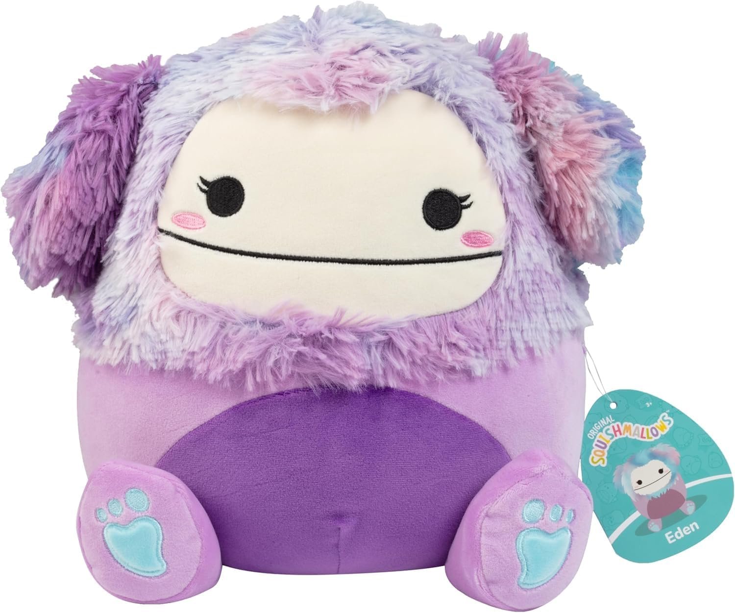 Squishmallows Original 10-Inch Eden The Purple Bigfoot - Official Jazwares Plush - Collectible Soft & Squishy Big Foot Stuffed Animal Toy - Add to Your Squad - Gift for Kids, Girls & Boys