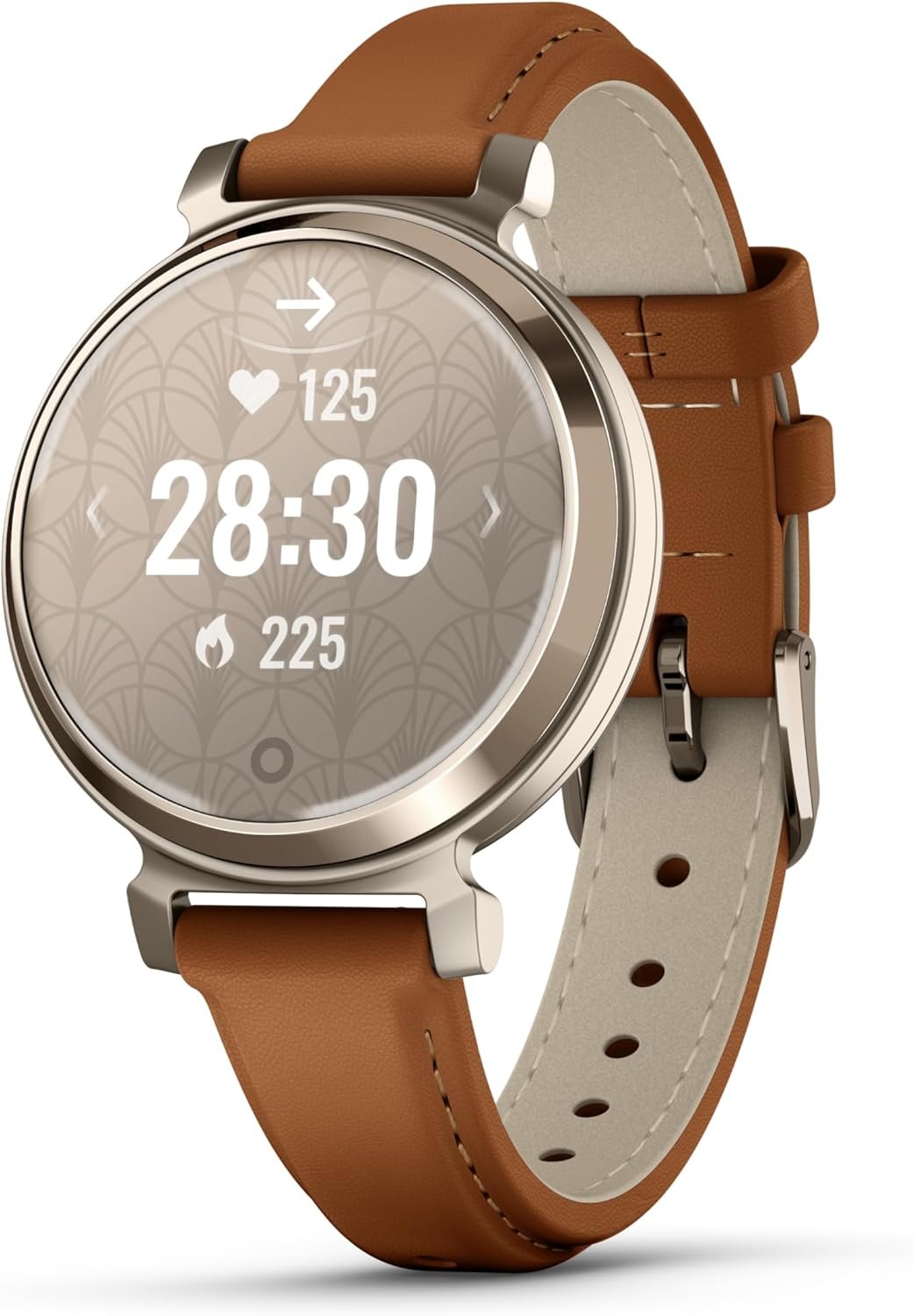 Garmin Lily 2, Small and Stylish Smartwatch, Hidden Display, Patterned Lens, Up to 5 Days Battery Life, Tan - Image 2