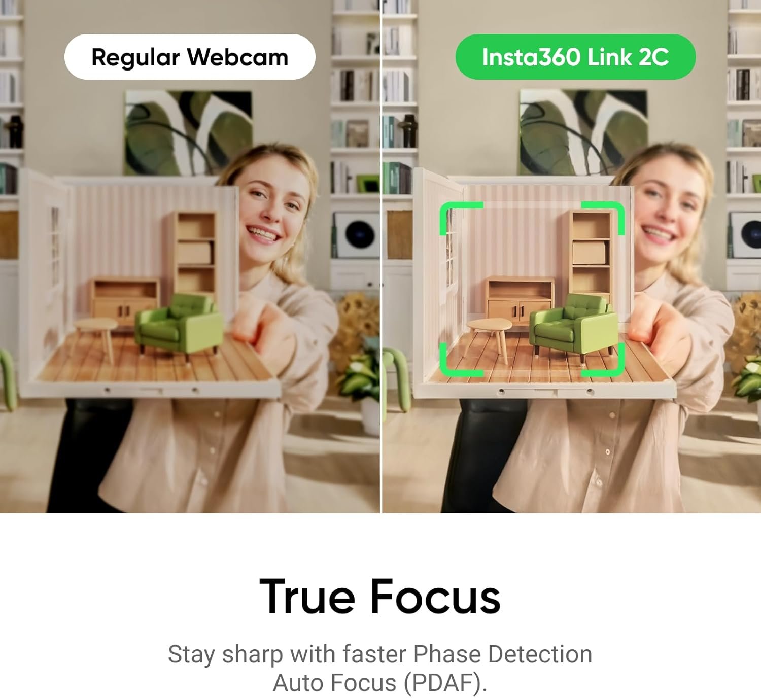 Insta360 Link 2C - 4K Webcam for PC/Mac, 1/2" Sensor, Auto Framing, HDR, AI Noise-Canceling Mic, Gesture Control for Streaming, Video Calls, Gaming, Works with Zoom, Teams, Twitch & More - Image 6