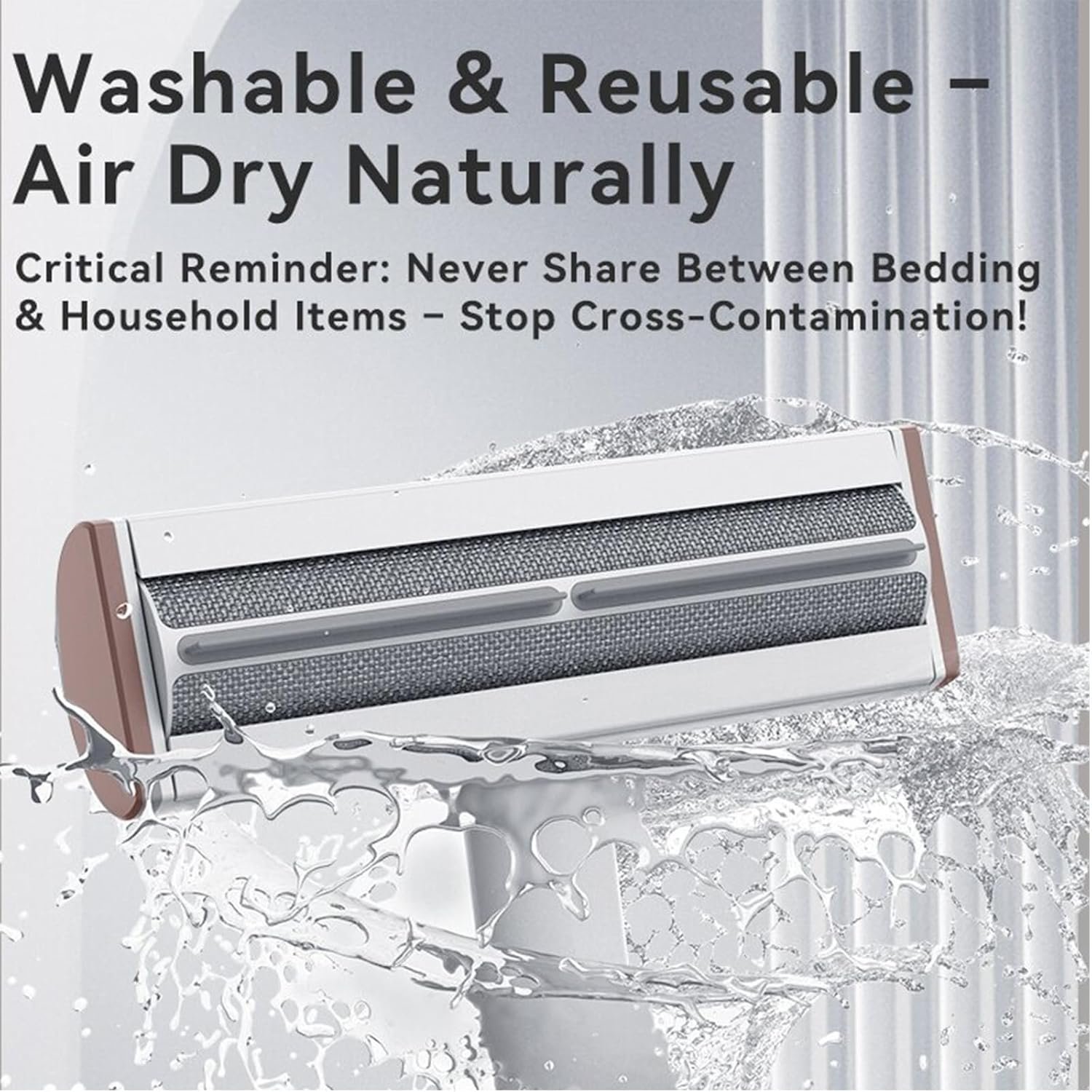 Pet Hair Remover, Lint Brush - Reusable Lint Roller for Cat & Dog Hair on Couch, Carpet, Rugs & Bedding - Portable, Eco-Friendly, No Need for Lint Roller Refills (Brown & White) - Image 8