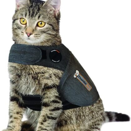 Thundershirt Classic Cat Anxiety Jacket, Heather Gray, Medium (9 to 13 lbs), THU-009