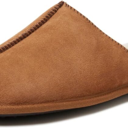 Dearfoams Men's Bradford Genuine Suede House Shoe Scuff Slipper