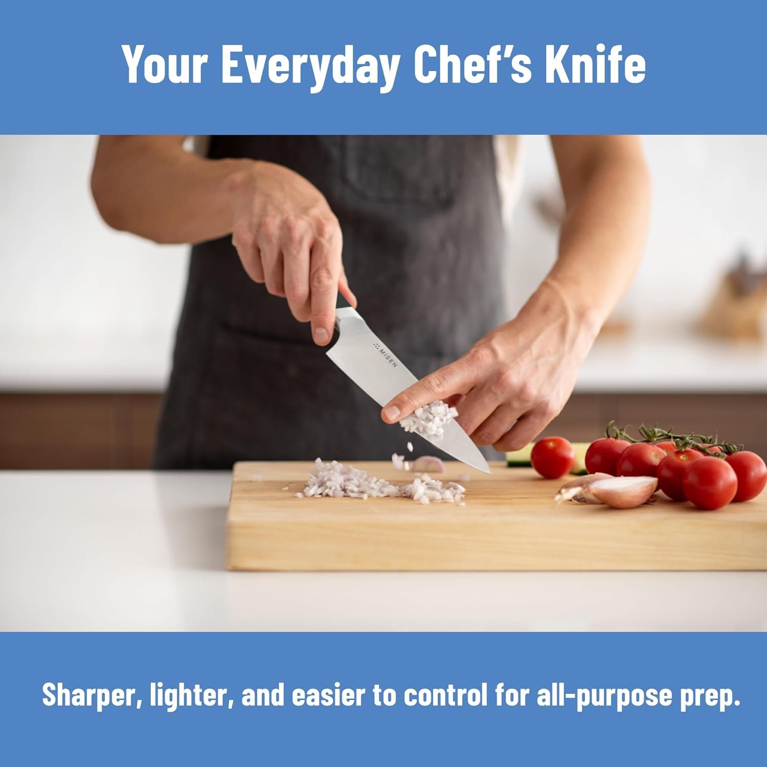 Misen 6.8" Chef Knife – High Carbon Japanese AUS-10 Stainless Steel – Hybrid German & Japanese Blade – Precision Kitchen Knife for Professionals & Home Cooks – Ultimate Cutting Performance - Black - Image 3