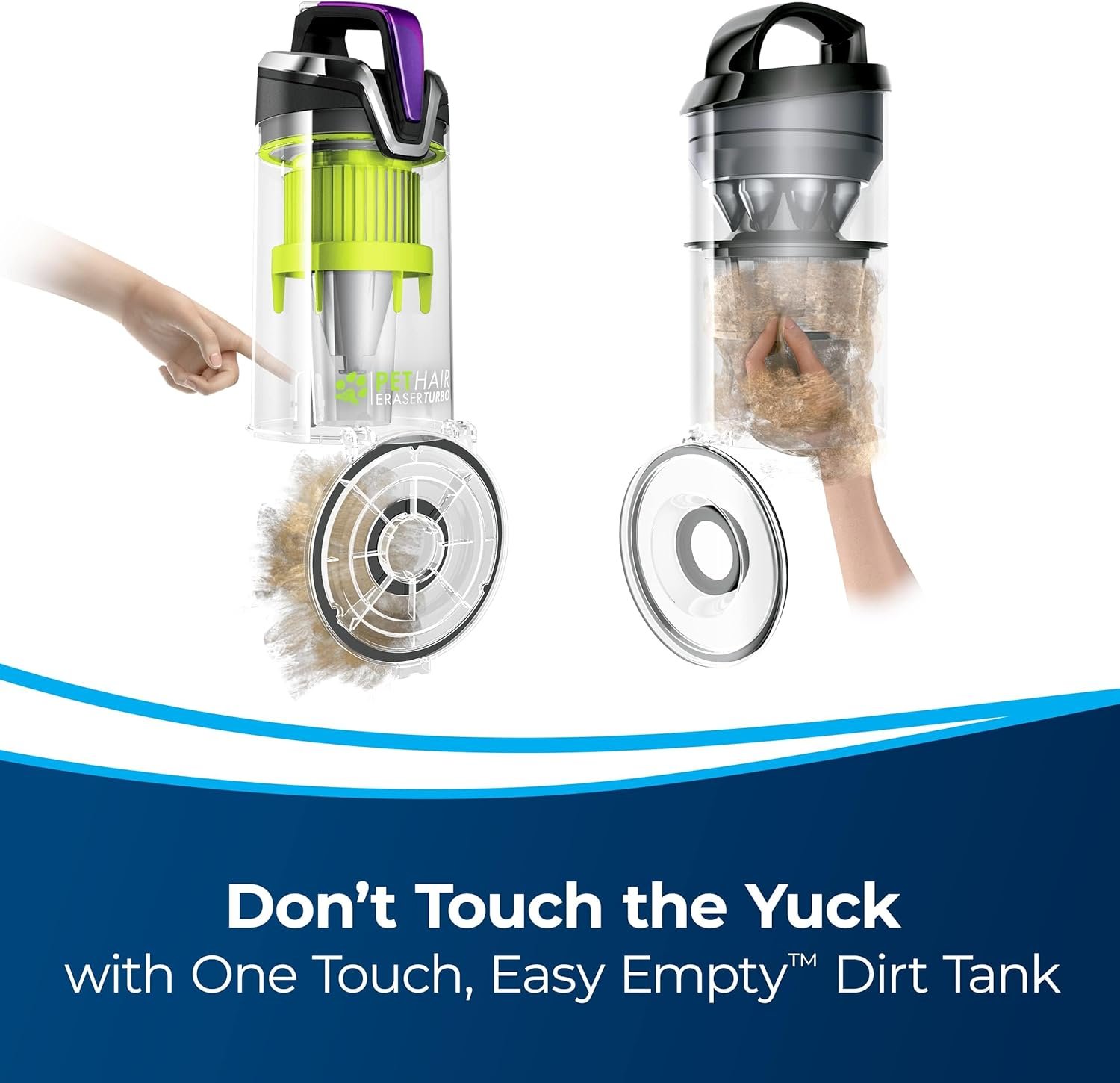 BISSELL 24613 Pet Hair Eraser Turbo Plus Lightweight Vacuum, Tangle-Free Brush Roll, Powerful Pet Hair Pick-up, SmartSeal Allergen System, Specialized Pet Tools, Easy Empty Dirt Tank - Image 5