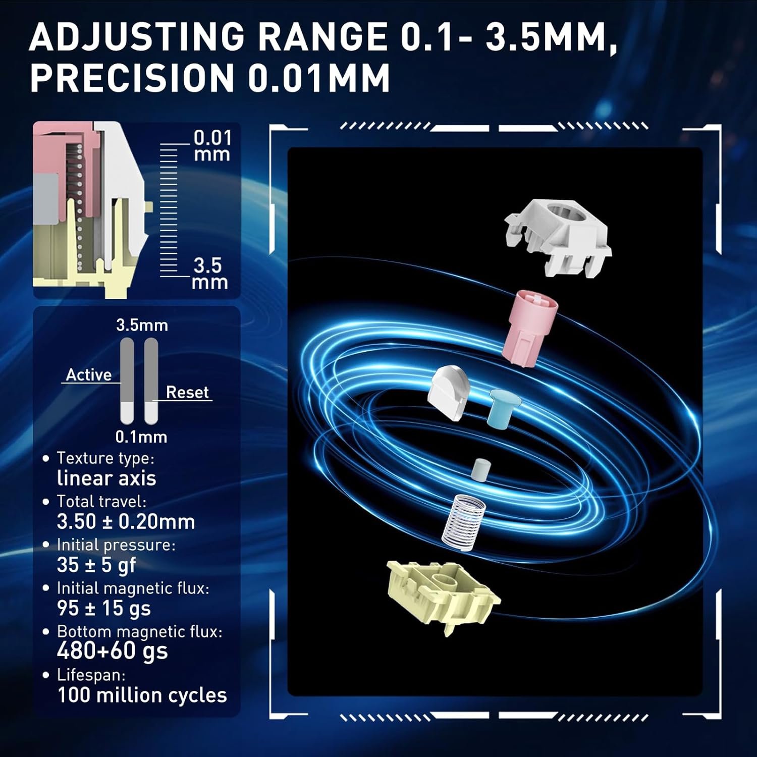 Redragon K673 HE Rapid Trigger Gaming Keyboard, 81 Keys 8K Wired Mechanical Keyboard w/Next-Gen UltraMag 100% POM Silky Magnetic Switch, Dual-Module Floating Structure Design, 2-Layer Noise Dampening - Image 4