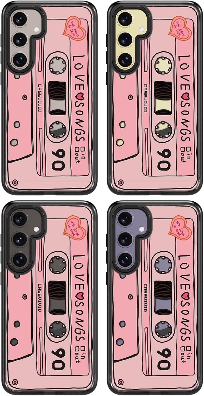 Magnetic for Samsung Galaxy S24 Magsafe Case Cute Aesthetic - Durable Shockproof 6.6 ft Drop Impact Phone Case Cover with Funny Fashion Cassette Tape Design 6.2" Black - Image 7