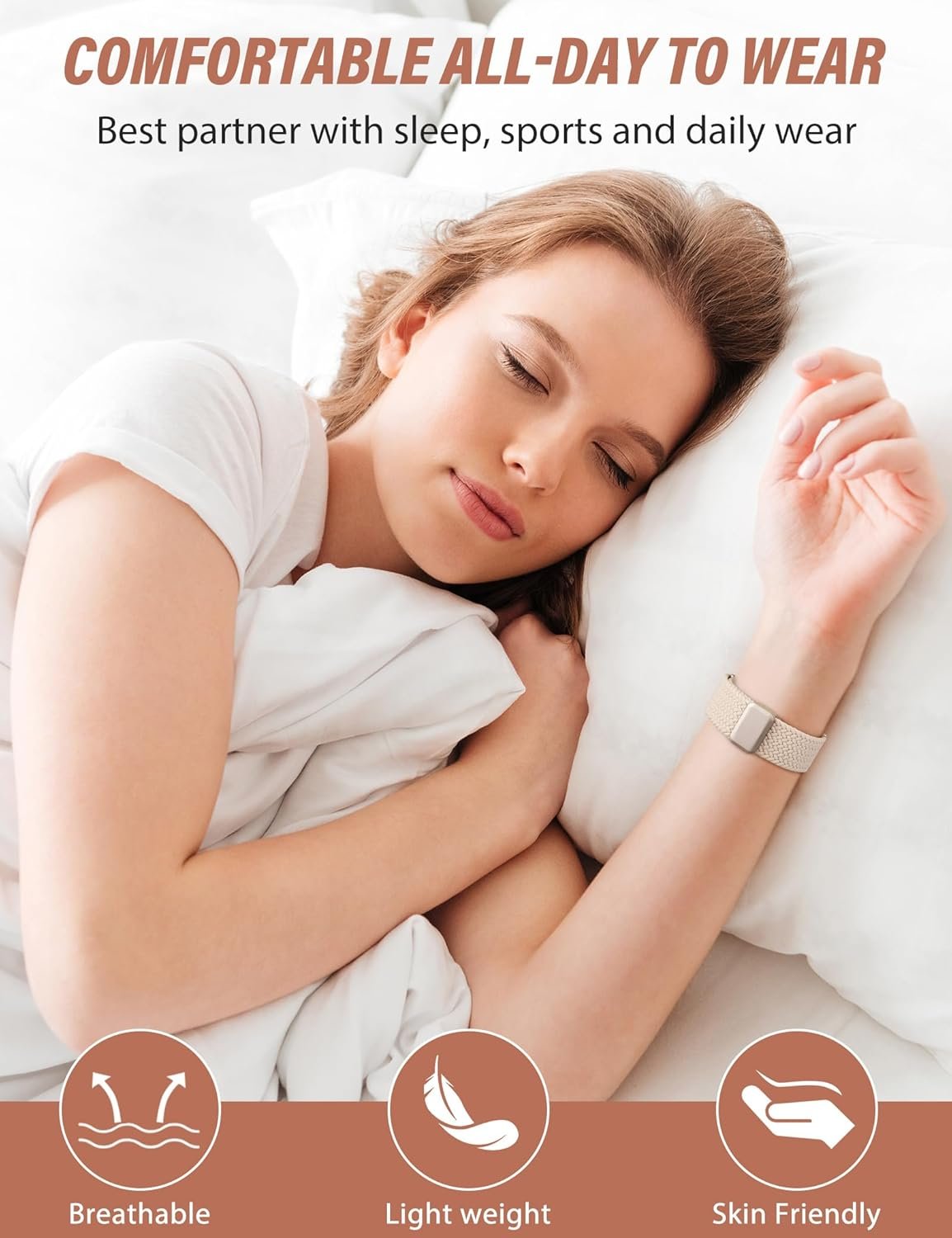 Braided Magnetic Band Compatible with Apple Watch Bands 38/40/41/42/44/45/46/49mm Women Men, Celtic Knot Stretchy Elastic Nylon Fabric Woven Strap for iWatch Series 11 10 9 8 7 6 5 4 SE/Ultra 3 2 1 - Image 6