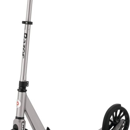 Razor A5 Prime Kick Scooter for Kids Ages 8+ - Extra-Large Deck, 8" Urethane Wheels, Anodized Aluminum Frame, Anti-Rattle Technology, For Riders Up to 220 lbs