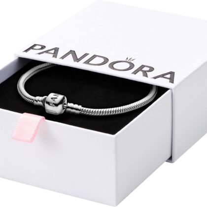 PANDORA Moments Barrel Clasp Snake Chain Bracelet - Bracelet for Women - With Gift Box