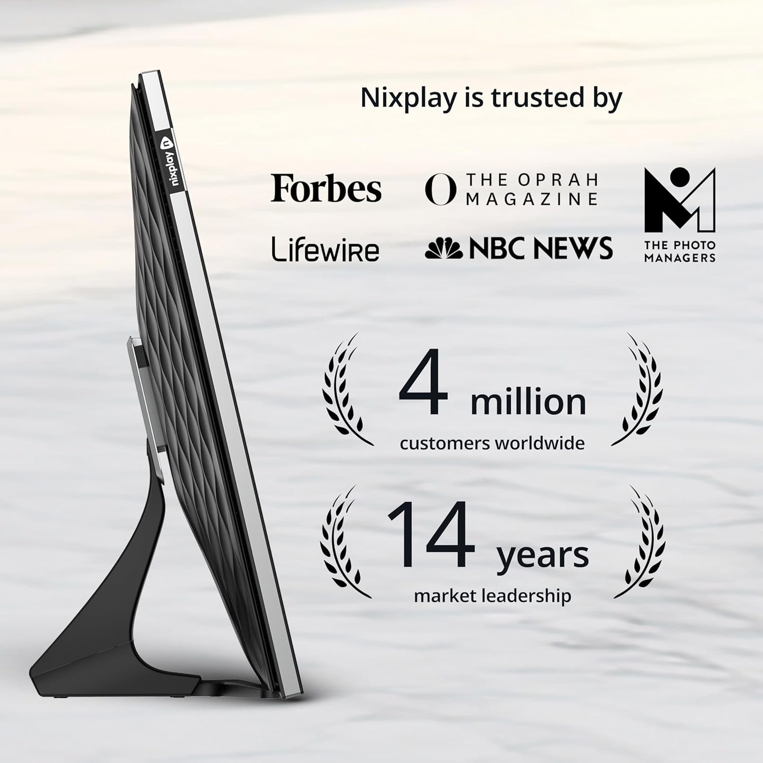 Nixplay Digital Touch Screen Picture Frame with WiFi - 10.1” Photo Frame, Connecting Families & Friends (Black/Silver) - Image 4