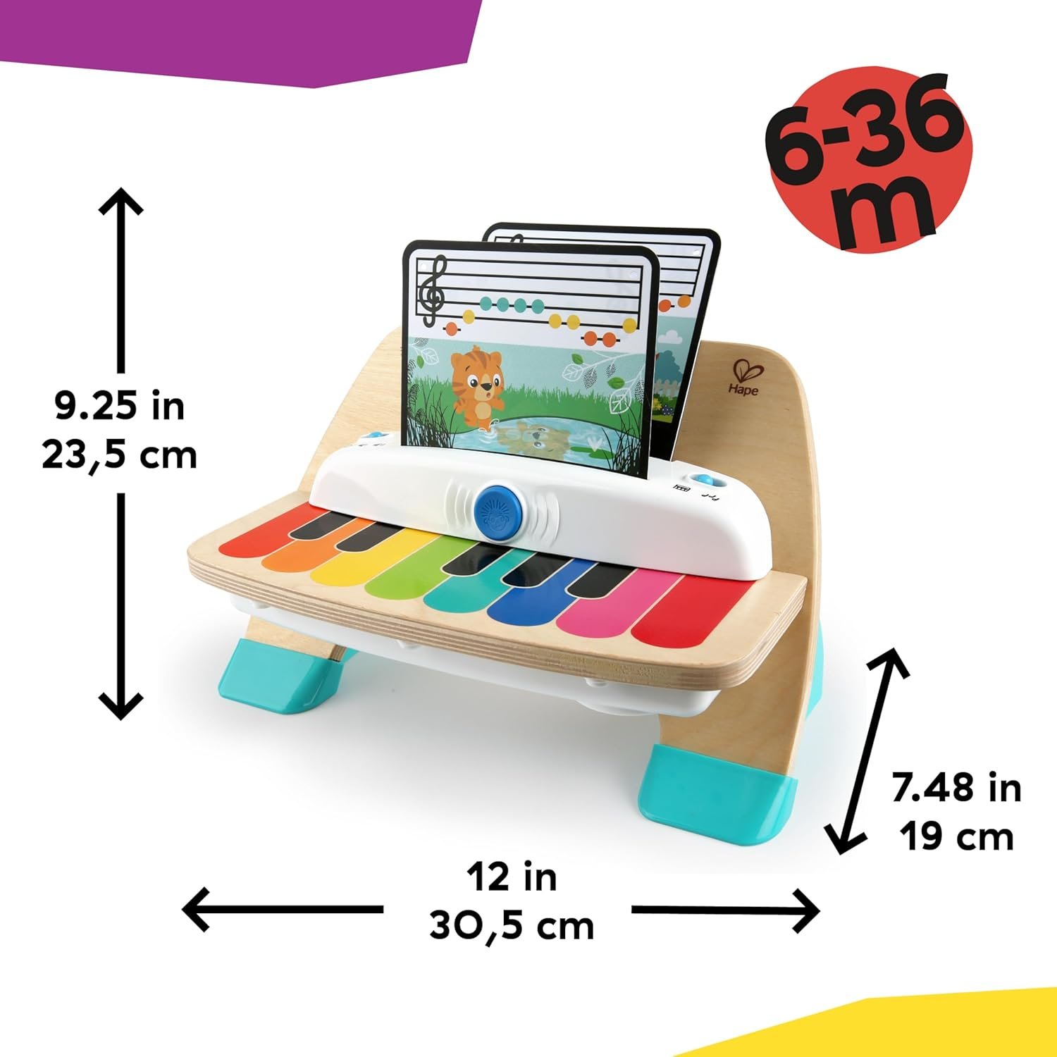 Baby Einstein and Hape Magic Touch Piano Wooden Musical Toddler Toy, Age 6 Months and Up - Image 6