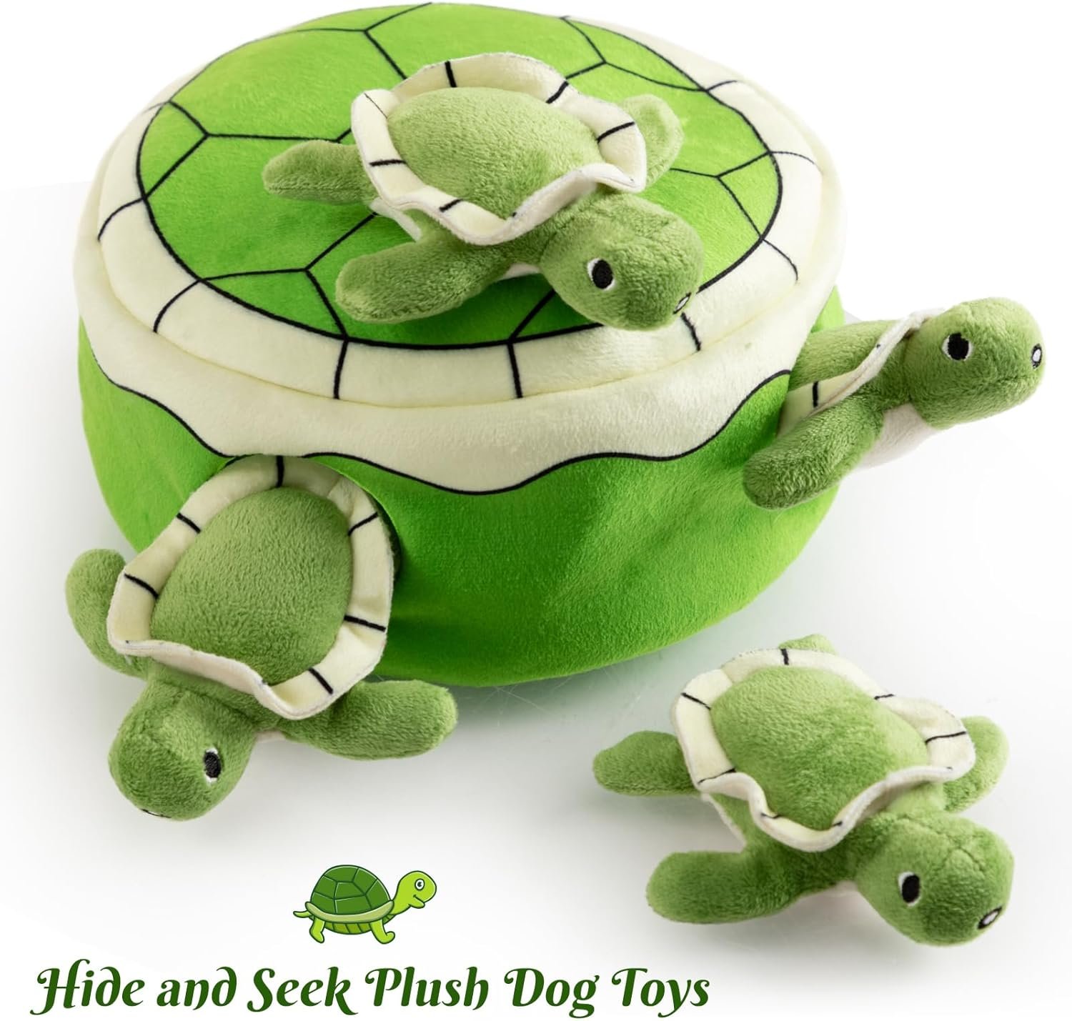 Hollypet Squeaky Dog Toy, Interactive Plush Hide and Seek Dog Toys for Small Medium Sized Dogs and Non-Aggressive Chewers, Puppy Teeth Clean Chew Toys, Turtles - Image 5