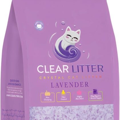 Lavender Cat Litter – Premium Lightweight, Non-Clumping, Dust-Free Crystals for Odor Control, ScoopFree & Easy to Clean, Pretty Kitty Litter for Multi-Cat Homes, Long-Lasting Performance