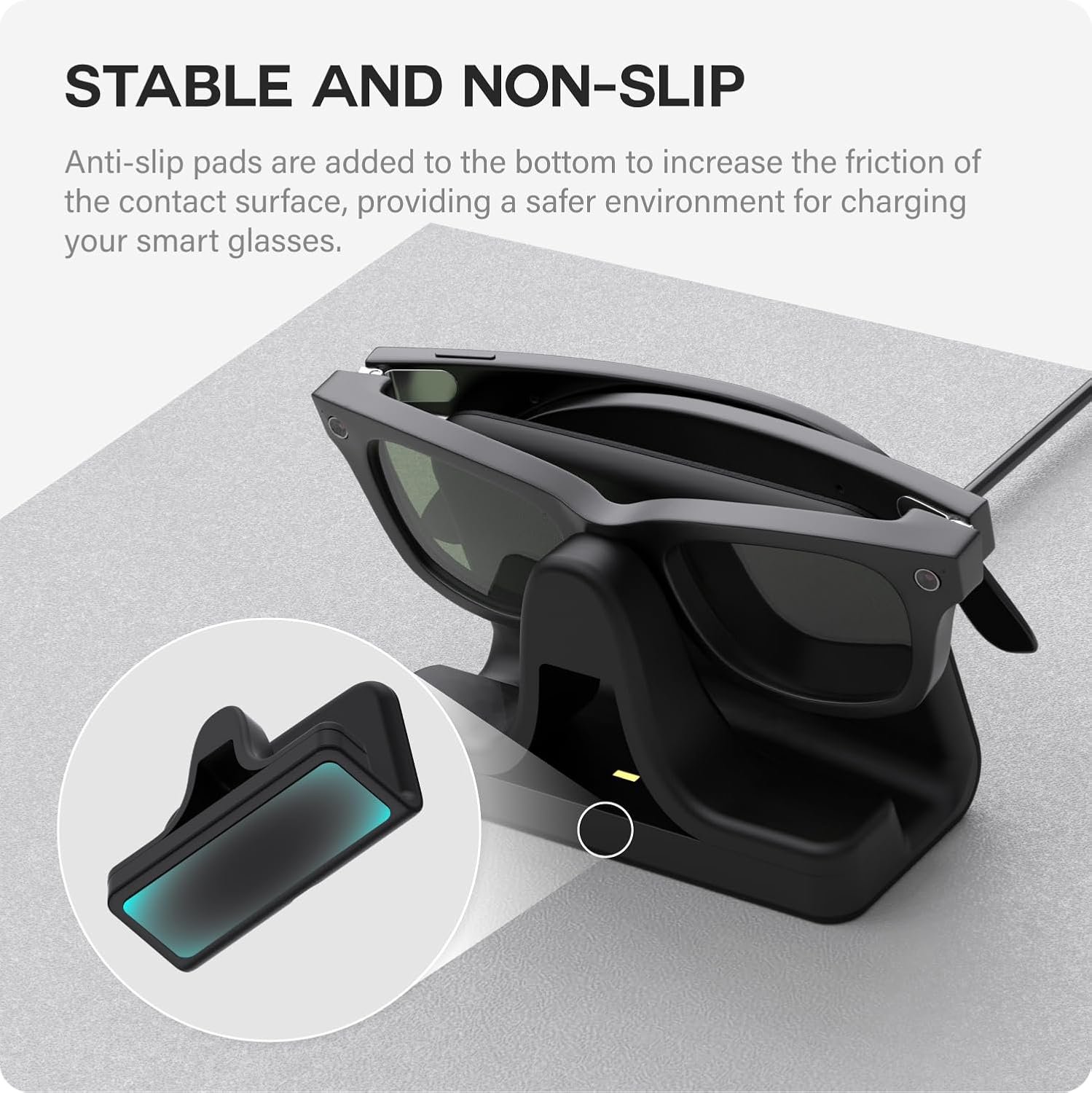 TUSITA Charging Stand & Cable Compatible with Ray-Ban Meta (Gen 1 2) Smart Glasses, USB-C - Image 4