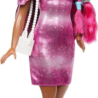 Barbie Fun & Fancy Set, Fashion Doll with Extra-Long Color-Streaked Black Hair, Clothes & Styling Accessories