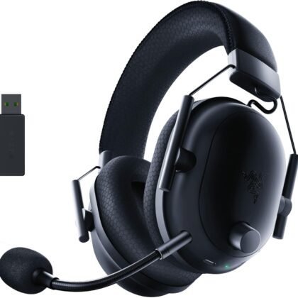 Razer BlackShark V2 Pro Wireless Gaming Headset: Super Wideband Mic - Pro Tuned FPS Profiles - 50mm Drivers - Plush Noise Isolating Earcups - 70 Hr Battery - Bluetooth - for PC, PS5, Switch 2 - Black