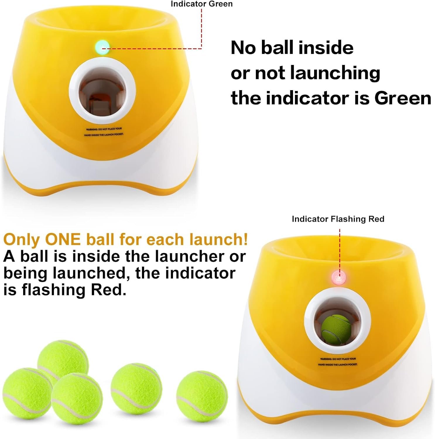 Automatic Dog Ball Launcher, Dog Ball Thrower with 15 Mini Tennis Balls Sizing 2 Inch and Mesh Bag, Interactive Dogs Toys Tennis Balls Launcher for Small Dogs with 3 Distance Settings - Image 2