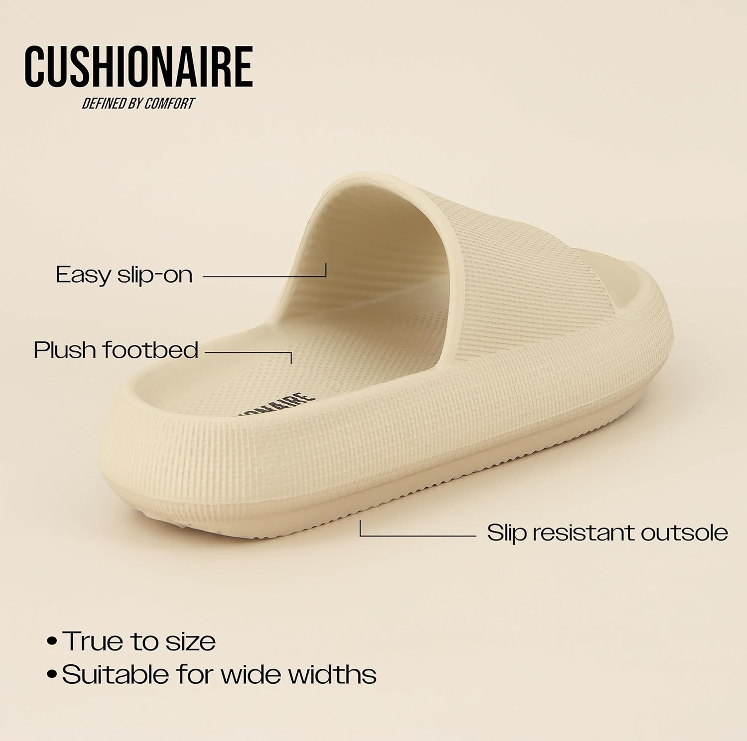 CUSHIONAIRE Feather EVA Slides for Women – Comfortable Slip On Womens Slippers, Indoor Outdoor Shower Shoes, Beach Essential Cloud Slides - Image 9