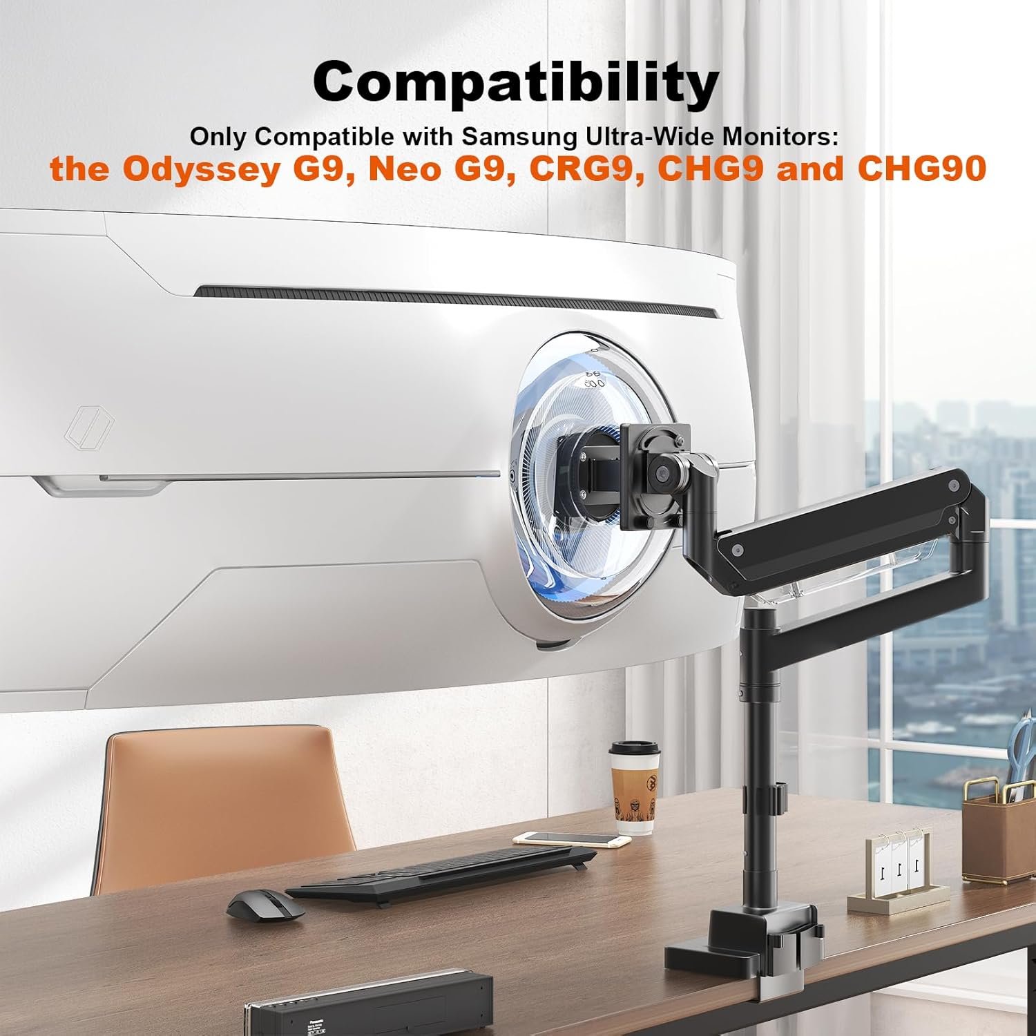 PUTORSEN VESA Adapter Plate Bracket - Compatible with Samsung Odyssey G9, Neo G9, CRG9, CHG9 and CHG90 Monitors,VESA 100x100,Black - Image 2