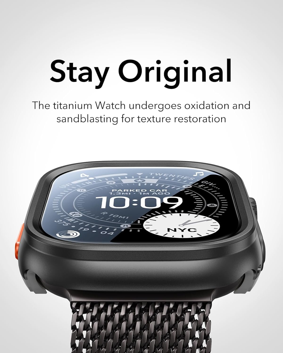 ESR for Apple Watch Ultra 3 /Ultra 2 /Ultra Case with Screen Protector 49mm (2025) Military Grade Protection, Aluminum Alloy Case with 2 Pack Armorite Glass Protector Set, Stay Original, Black - Image 5