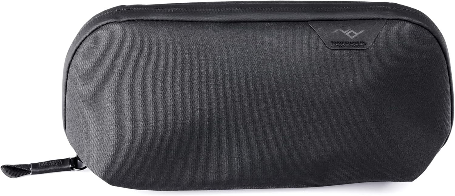 Peak Design Small Tech Pouch, Black, Electronics Organizer for Travel or Everyday Carry, Origami-Style Storage, Cable Pass-Through, Weatherproof Recycled Nylon, Gear Carry Bag for Men and Women