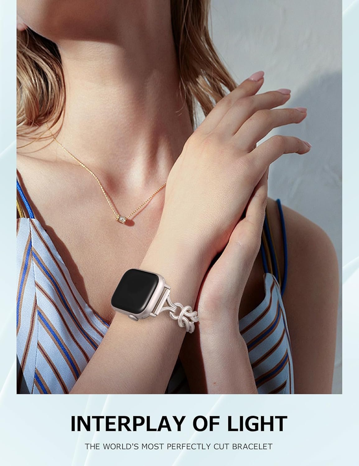 TOYOUTHS Celtic Bracelet Compatible with Apple Watch Bands 38/40/41/42/44/45/46/49mm Women, Dressy Chain Stainless Steel Metal Jewelry Link Strap for iWatch Series 11 10 9 8 7 6 5 4 SE/Ultra 3 2 1 - Image 5