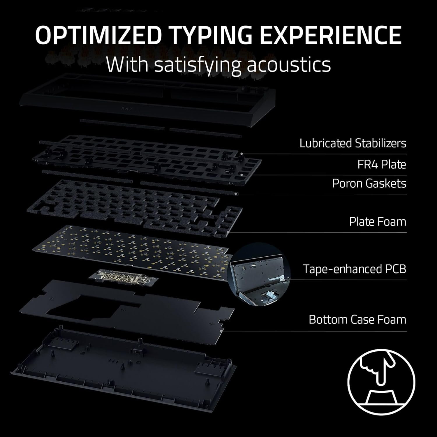 Razer BlackWidow V4 75% Mechanical Gaming Keyboard: Hot Swappable Design - Compact & Durable - Orange Tactile Switches - Chroma RGB - Roller & Media Keys - Wrist Rest Snap Tap - Black - Image 4