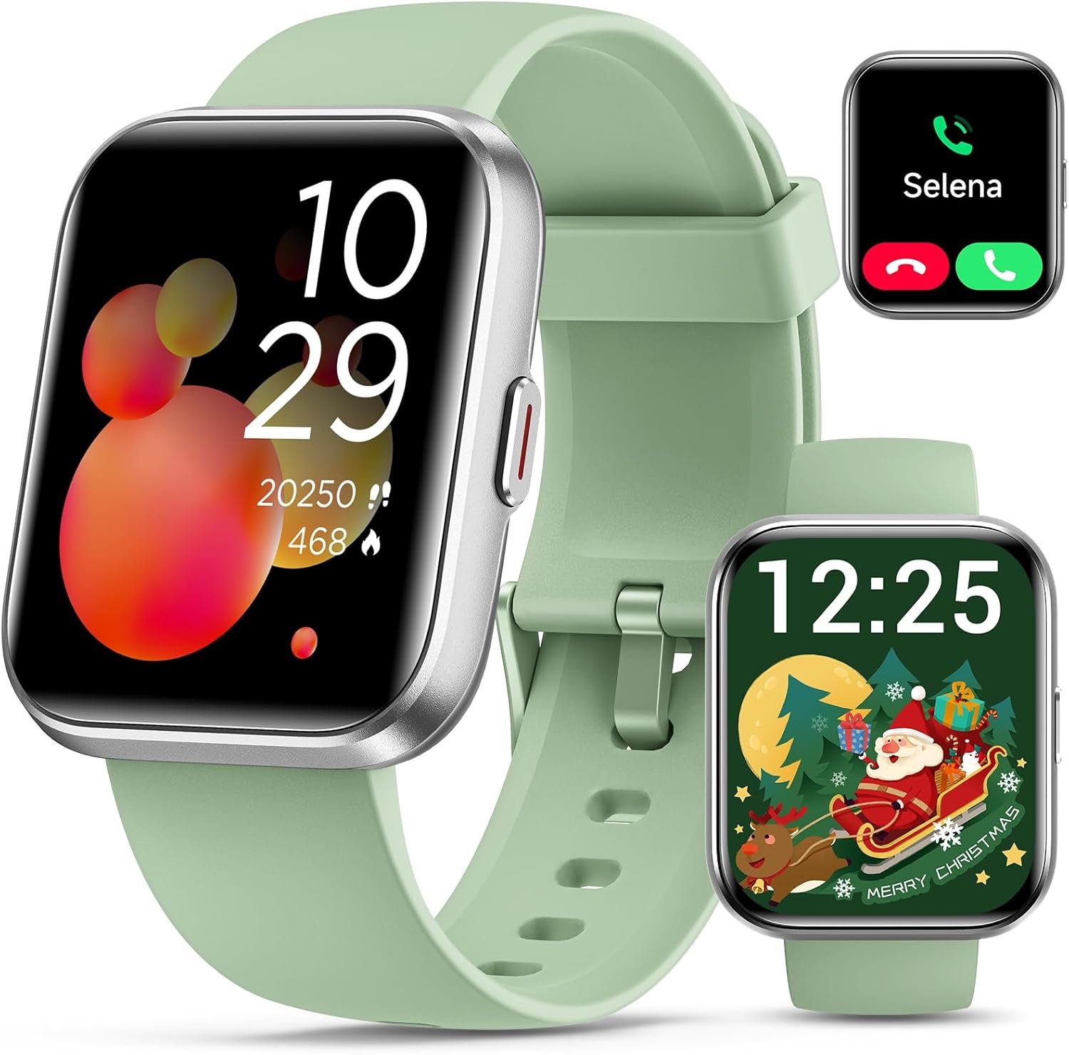 Smart Watches for Women/Men, Smart Watch for Android Phones & iPhone, Fitness Watches for Women with Alexa, Call & Notification Alerts, Tracks Heart Rate/Sleep Smartwatches (Green, 1.8 inches)