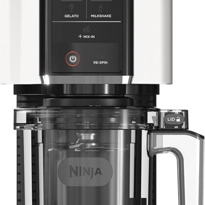 Ninja CREAMi Ice Cream Maker, 7 One-Touch Programs, with (2) Pint Containers & Lids, Compact Size, White (NC301WHBBB)
