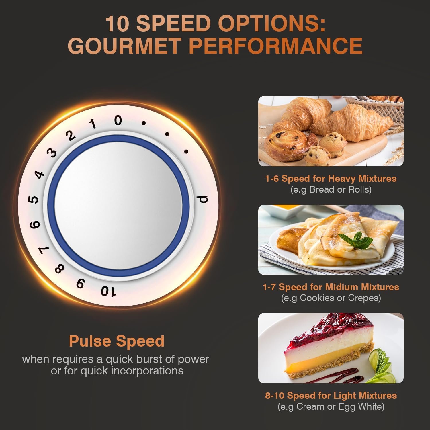 Mini Angel Stand Mixer,10-Speed 5QT Kitchen Electric Mixer,Tilt-Head Food Mixer with Dough Hook, Wire Whisk, Flat Beater, Stainless Steel Bowl (Silver) - Image 4