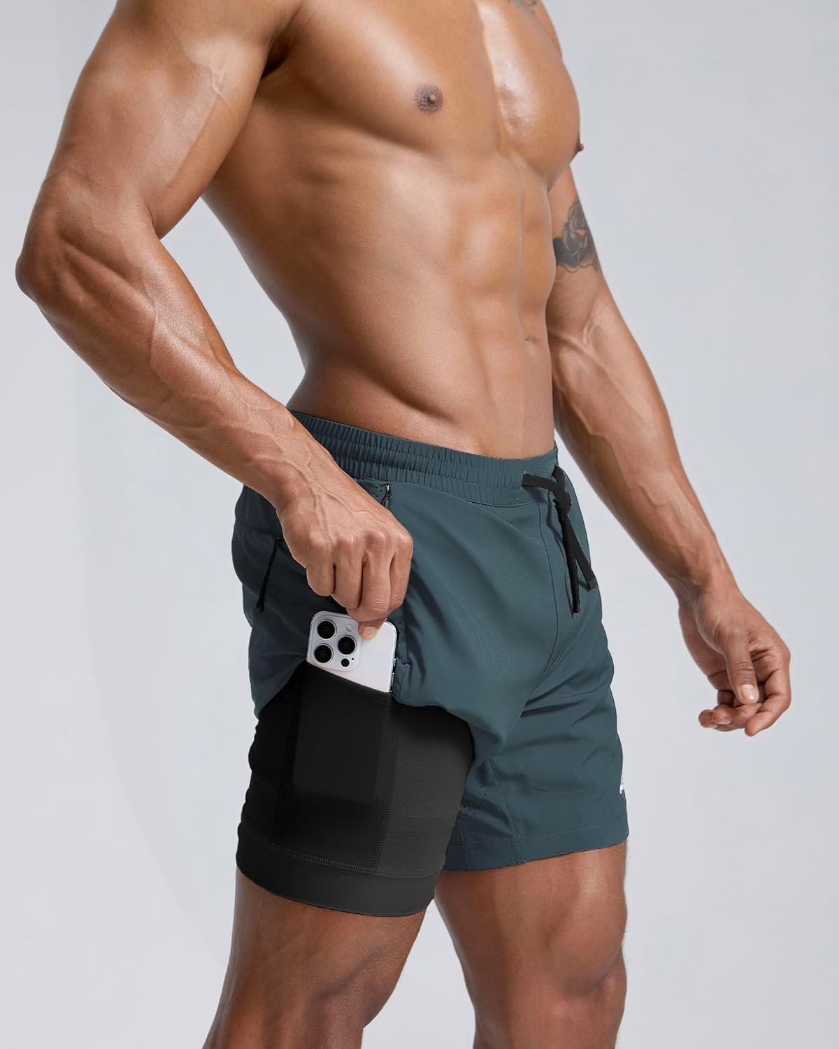 maamgic Men's Athletic Running Shorts with Liner Ultra Lightweight Workout Shorts 5"/ 7" - Image 2