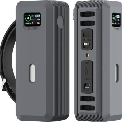 Silicone Case for Anker 737 Power Bank (24,000mAh 3-Port) 1/4-inch nut Hole, SD/SIM Card Storage Reserved Compatible with Anker 737 Power Bank Travel Protective Cover Dustproof with Handle (Gray)