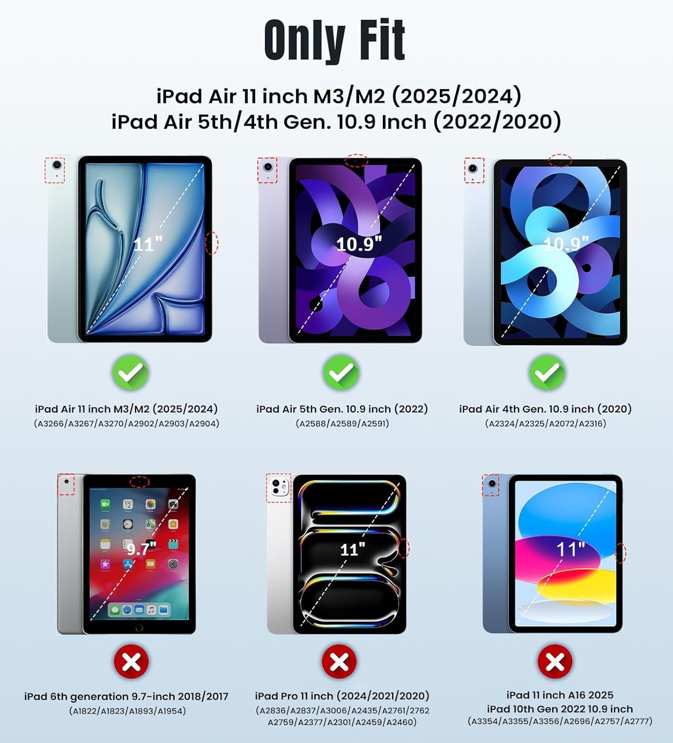 TiMOVO for iPad Air 11 Inch Case (M3/M2-2025/2024), iPad Air 5th Generation 2022/4th Gen 2020 10.9 Inch, Slim Hard Translucent Back Cover, Support Auto Wake/Sleep, Abyss Blue - Image 2